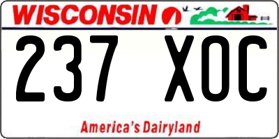 WI license plate 237XOC