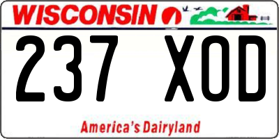 WI license plate 237XOD