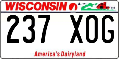 WI license plate 237XOG