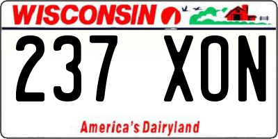 WI license plate 237XON