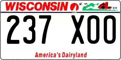 WI license plate 237XOO
