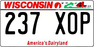 WI license plate 237XOP
