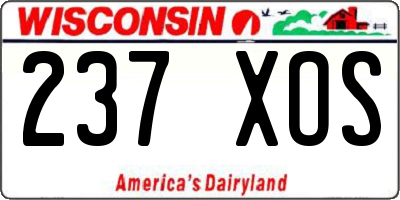 WI license plate 237XOS