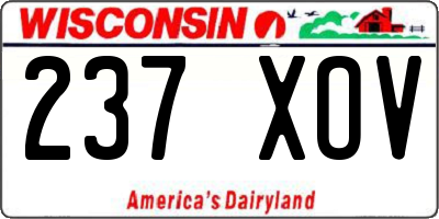 WI license plate 237XOV