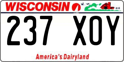 WI license plate 237XOY