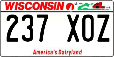 WI license plate 237XOZ