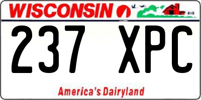 WI license plate 237XPC