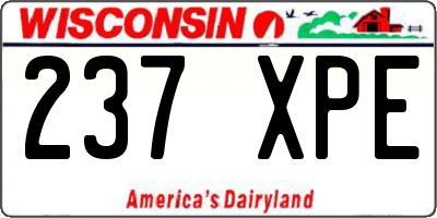 WI license plate 237XPE