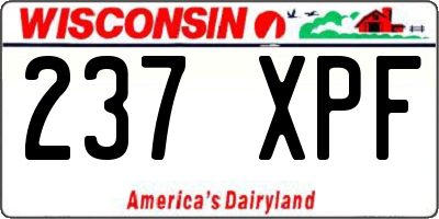 WI license plate 237XPF