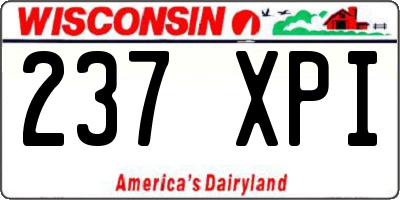WI license plate 237XPI