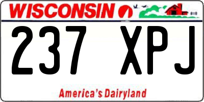 WI license plate 237XPJ