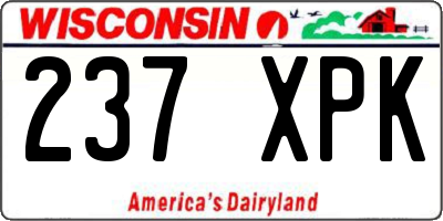 WI license plate 237XPK