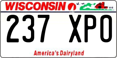 WI license plate 237XPO