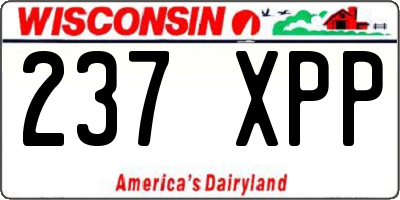 WI license plate 237XPP