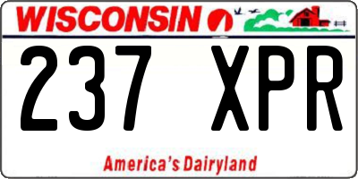 WI license plate 237XPR