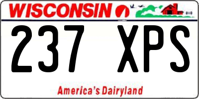 WI license plate 237XPS