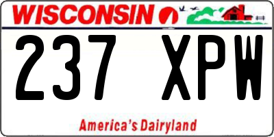 WI license plate 237XPW