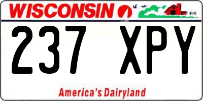 WI license plate 237XPY