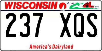 WI license plate 237XQS