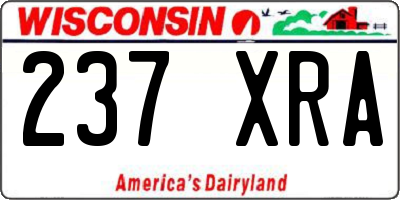 WI license plate 237XRA