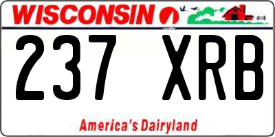 WI license plate 237XRB