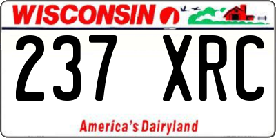 WI license plate 237XRC