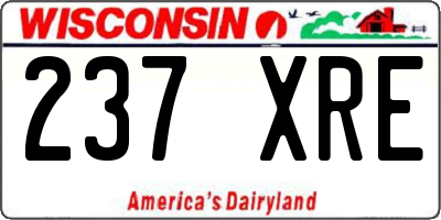 WI license plate 237XRE