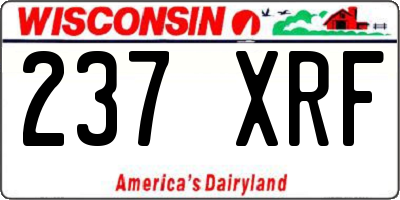 WI license plate 237XRF