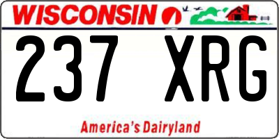 WI license plate 237XRG