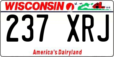 WI license plate 237XRJ