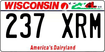 WI license plate 237XRM