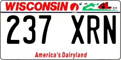 WI license plate 237XRN