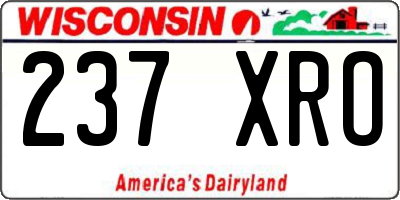 WI license plate 237XRO