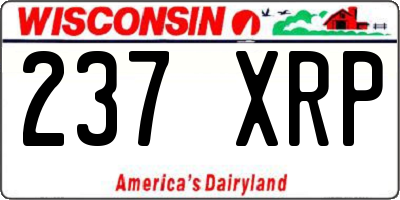 WI license plate 237XRP