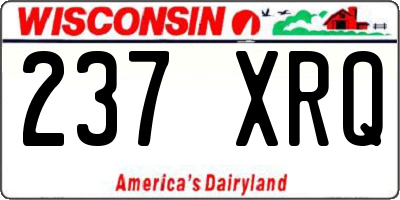WI license plate 237XRQ