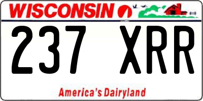 WI license plate 237XRR