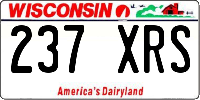 WI license plate 237XRS