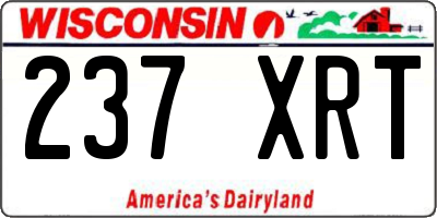 WI license plate 237XRT
