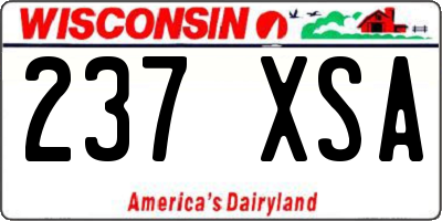 WI license plate 237XSA