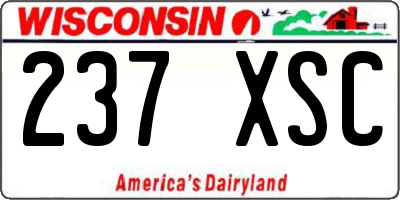 WI license plate 237XSC