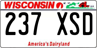 WI license plate 237XSD