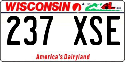 WI license plate 237XSE