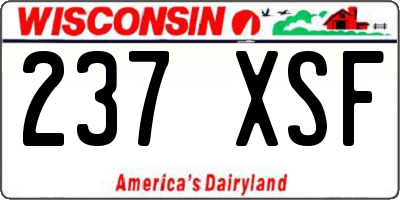 WI license plate 237XSF