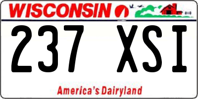 WI license plate 237XSI