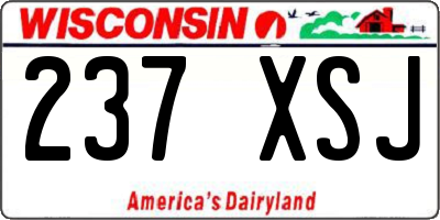 WI license plate 237XSJ