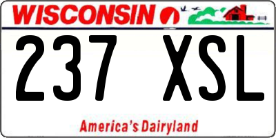 WI license plate 237XSL