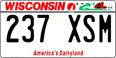 WI license plate 237XSM