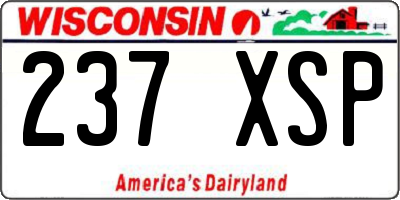 WI license plate 237XSP