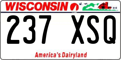 WI license plate 237XSQ