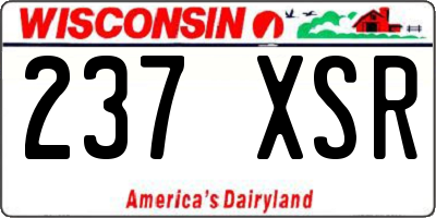 WI license plate 237XSR